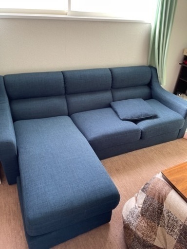 ★カウチ型ソファ★　ネイビー色　美品
