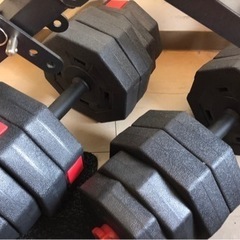 ベンチ(角度調節可能)　ダンベル(計40kg)の画像