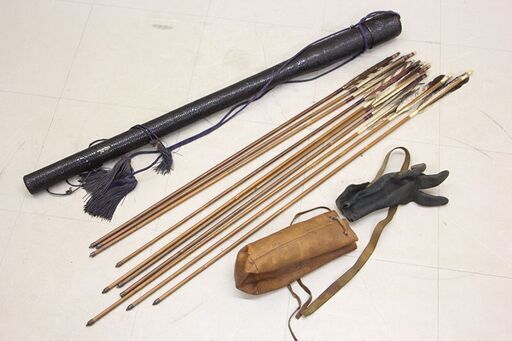 竹矢? 10点 矢筒　弓道 約955mm (R2136wY)