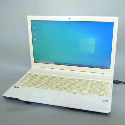 高速SSD 中古美品 白 ノートパソコン 15.6型 富士通 AH42/K 第3世代 Pentium 4GB DVDRW 無線 WiFi Bluetooth カメラ Win10 Office 13,860円