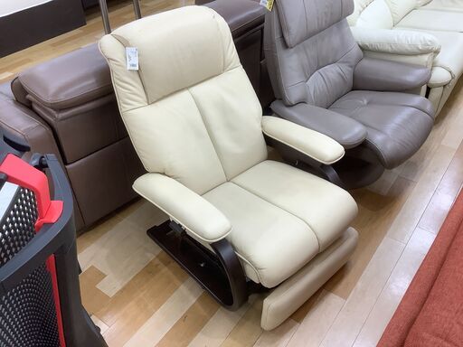 冨士ファニチア　リクライニングチェア　半皮【トレファク岸和田店】