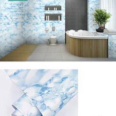 DIY 新品未使用　のり付き壁紙　大理石調の画像