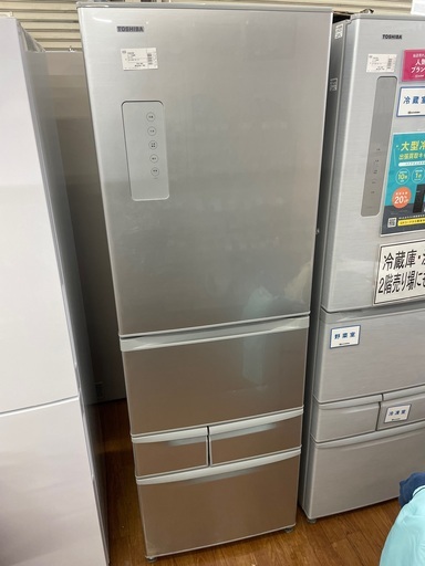TOSHIBA  5ドア冷蔵庫　GRーH43G 2015年製　426L ※プラスチック部割れ有
