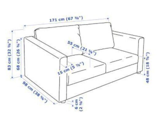 2人掛けソファ & オットマン 収納付き、 ベージュ、IKEA VIMLE ヴィムレ
