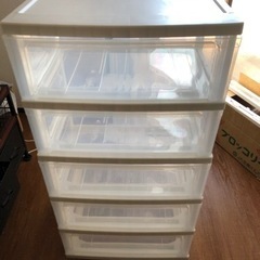5段タンス　収納箱　透明　衣装ケース　収納ケース