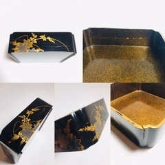 入手困難 レア 【江戸期】 時代物 大名道具 時代蒔絵 金蒔絵 野弁当 重箱 共箱付きの画像