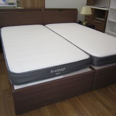 R213 NITORI キングサイズ、幅195cm シングルベッド2セット、N-Sleep Hard、展示品・美品