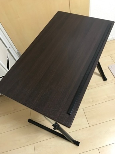 サイドテーブル 折りたたみ 木製 高さ調節