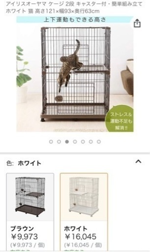 【新品未使用】ペットゲージ　猫　白