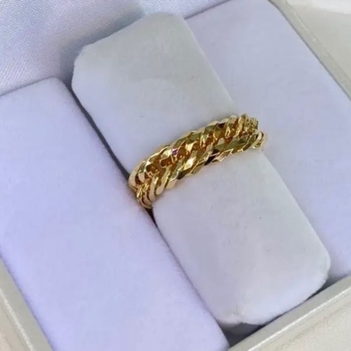 【新品】 K18 12面トリプル 喜平リング(太) 17号 6.4g［91］