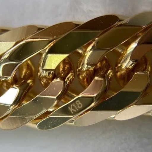 【新品】 K18 12面トリプル 喜平リング(太) 17号 6.4g［91］