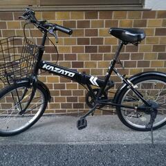 折りたたみ自転車　カゴ付き  ブラック
