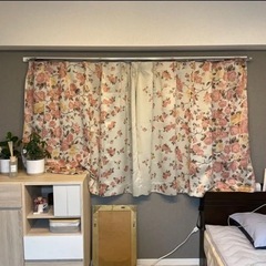 美品 ❁✿✾ 花柄カーテンレースセット