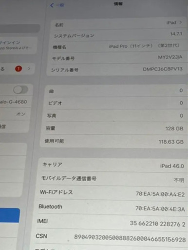 iPadPro 11インチ 第2世代 docomoSiMフリー