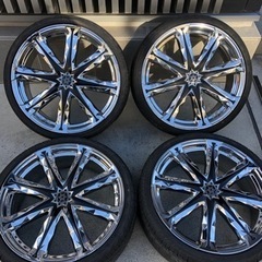 215/35R18タイヤ付きメッキアルミホイール4本　アクア、b...