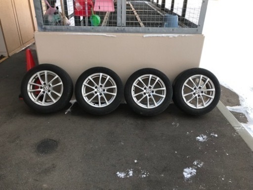 Vwゴルフ　16インチホイール　ツライチ　5穴pcd112 ハブ径57.1 6.5j タイヤ付き　補修ベース