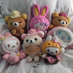 リラックマ、キティちゃん等ぬいぐるみ７個