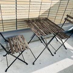 IKEAガーデンテーブルセット　おまけのマット付き！テーブル&チ...