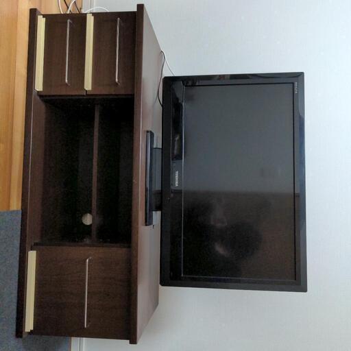 【TV\u0026テレビ台】32型REGZA　木製テレビ台