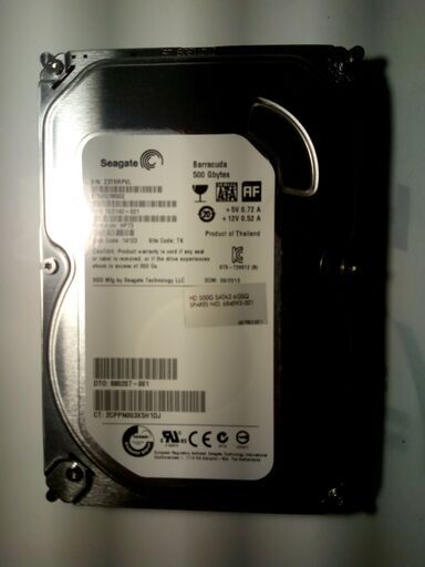 ＨＤＤ　Seagate　　500G　SATA3