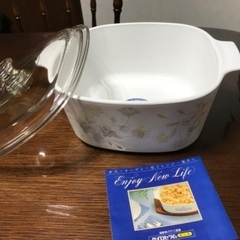 【お値下げ】耐熱ガラス鍋　未使用品　上品な花柄お鍋