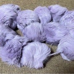 【美品】ポンポンマフラー（紫色）の画像