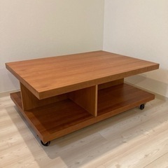 テーブル ローテーブル 棚付き