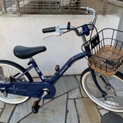 【自転車】ネイビー18インチ（防犯登録あり）