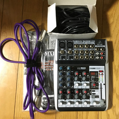 音楽機材他4点セット アナログミキサー　マイク ケーブル ポップガードの画像