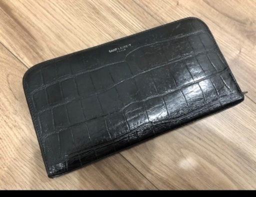 サンローラン☆クロコダイル調☆黒☆美品☆