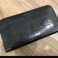 サンローラン☆クロコダイル調☆黒☆美品☆