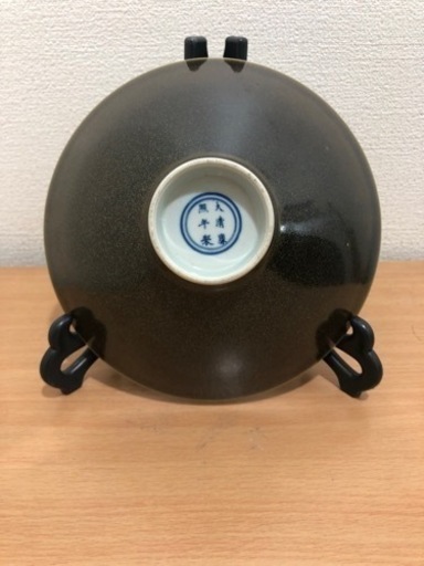 中国古磁器　大清康熙　柿釉茶碗