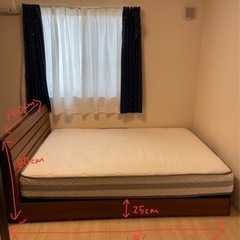 ダブルベッド 〔値下げしました、1年4ヶ月使用 、予約あり〕