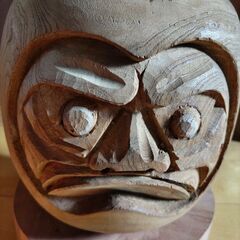 木彫りのダルマ　手作り　達磨の画像