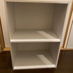 【引き取り限定】カラーボックス 白 2段の画像