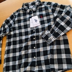 【受付終了】未使用タグ付き US POLO チェックシャツ(モノトーン) Lサイズの画像
