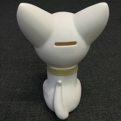 中古　ネコの貯金箱　幅12.5　　奥行12.5　　高さ20　 （ｃｍ）　Kat   ホワイト　白猫　ねこ　フィギュアの画像