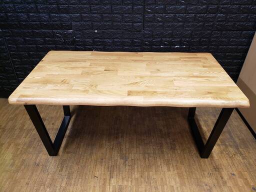 【11146】幅150㎝ダイニングテーブル・無垢材オーク・スチール脚