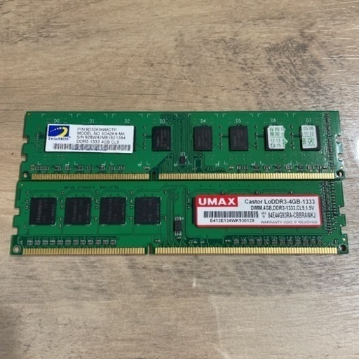 デスクトップ用メモリ　DDR3-1333 4GBx2