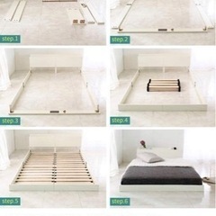 【ダブル】ローベットフレームホワイト【美品】の画像