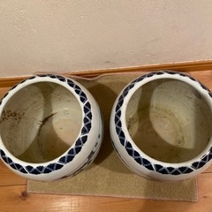 ２個セット火鉢　水鉢　陶器の画像