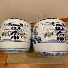 ２個セット火鉢　水鉢　陶器の画像