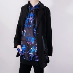 BLUE CHECKERED PULLOVER PARKAの画像