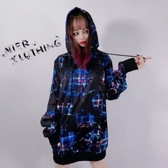BLUE CHECKERED PULLOVER PARKAの画像