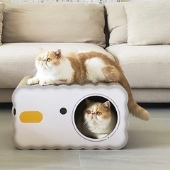 【新品】猫キャット爪とぎ隠れ家　大型猫対応　かわいい