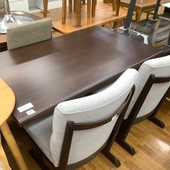 飛騨産業 ダイニング3点セット ブラウン×グレー KAYAシリーズ