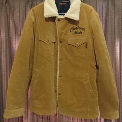 ★パープルアンドイエロー★ ボアジャケット メンズ　Lサイズ