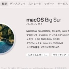 MacBook Pro Late 2013 13インチ　SSD256GB i5の画像