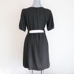 【ビームス】パフスリーブ・ブラックワンピース　サイズ36の画像