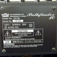 JM13911)KORG ギターアンプ Pathfinder10 VOX Model V9106 15W エフェクター/ケーブル２本つき 中古品【取りに来られる方限定】の画像